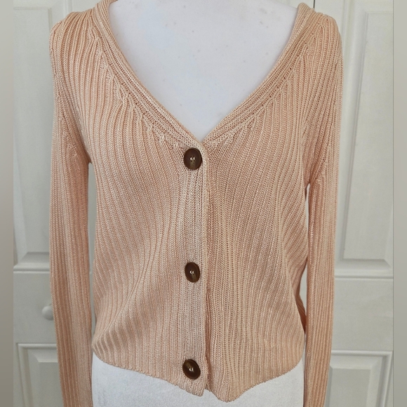 Free People Game On Cardigan Size Small Cream - Picture 7 of 7